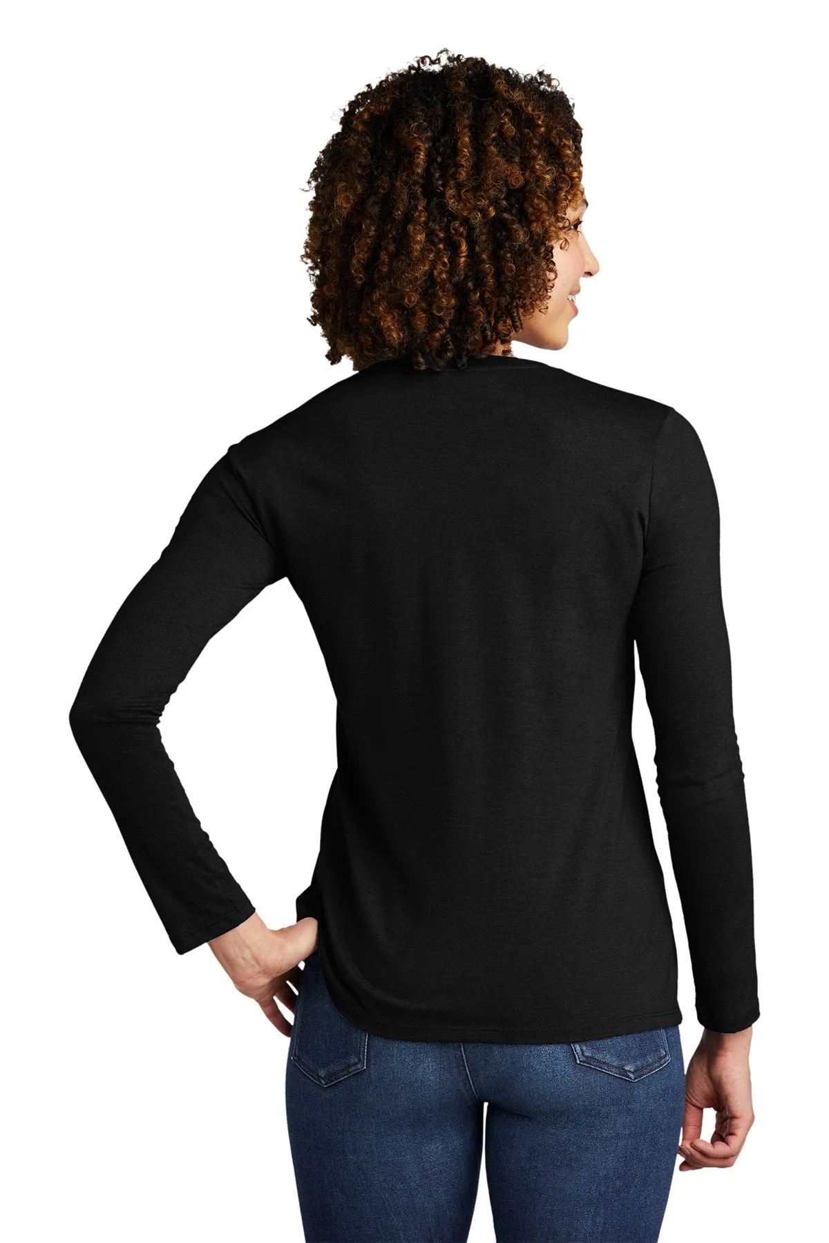 Allmade Women's Tri-Blend Custom Long Sleeve Tee, Space Black