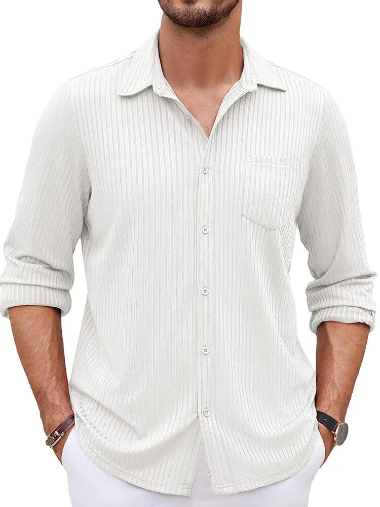 Casual Pit-stripe Stretch Shirt (US Only)