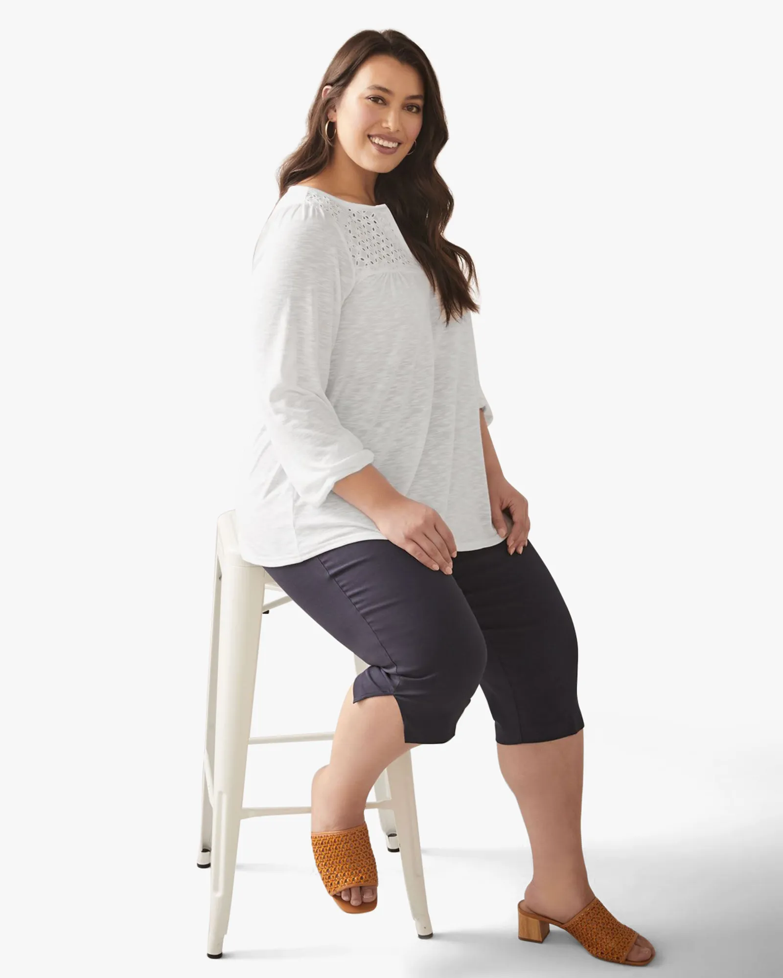 Sonya Eyelet Top | White